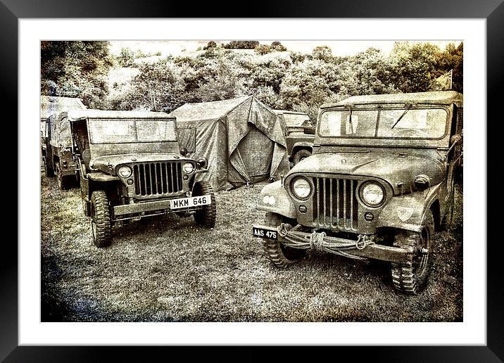 World War II Jeeps and Camp Framed Mounted Print by Jay Lethbridge