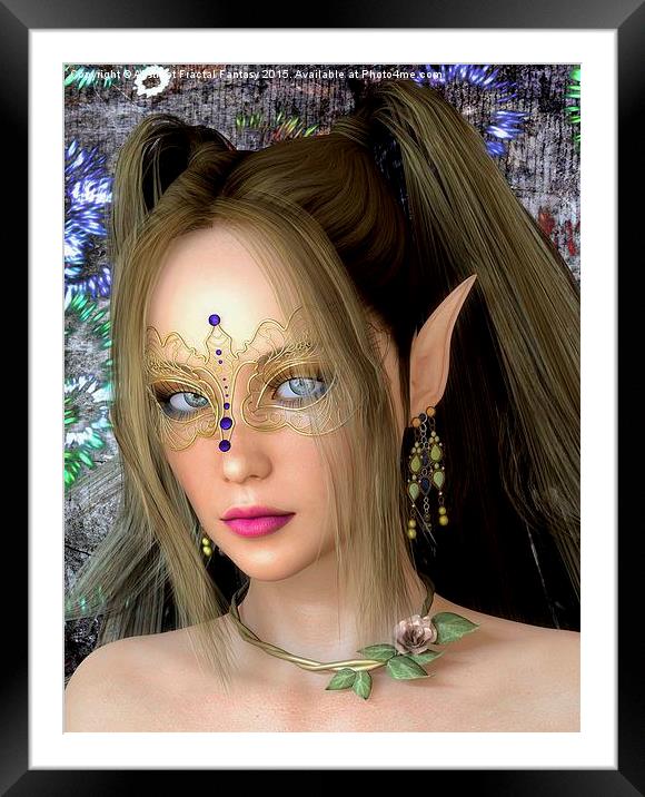  Elf Mask Framed Mounted Print by Abstract  Fractal Fantasy