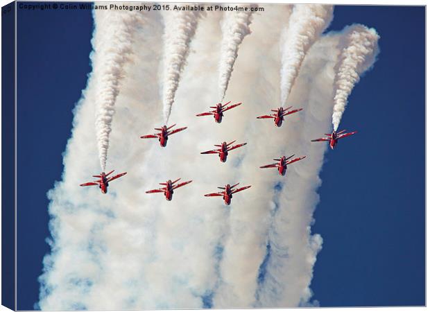  Coming Down - The Red Arrows Canvas Print by Colin Williams Photography