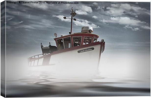  Misty boat Canvas Print by Thanet Photos