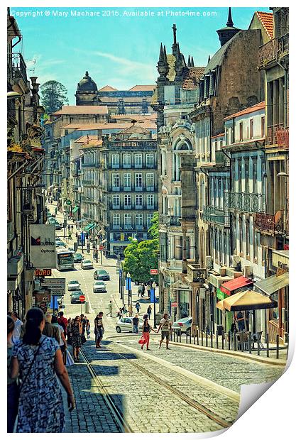  Streets of Porto - 2 Print by Mary Machare