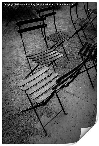 Park Chairs Print by Edward Fielding