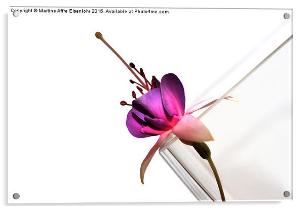 Minimalist Fuchsia flower Acrylic by Martine Affre Eisenlohr