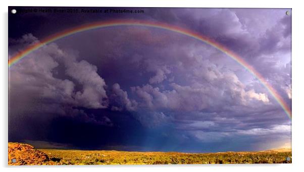 Rainbow over the Desert Storm Acrylic by Heath Birrer