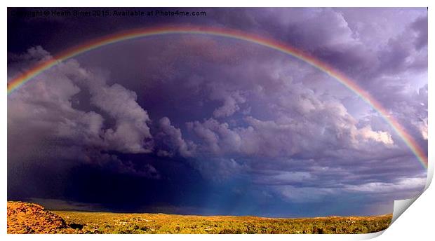 Rainbow over the Desert Storm Print by Heath Birrer