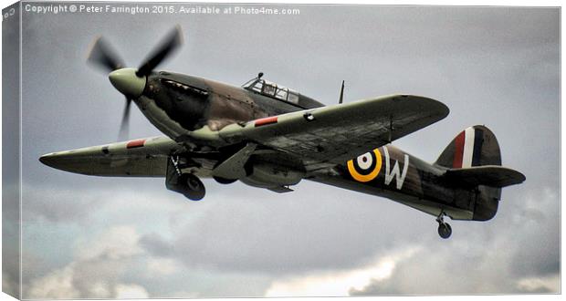  Hawker Hurricane Flying High Canvas Print by Peter Farrington
