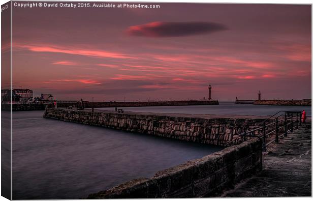 Whitby Harbour at dusk Canvas Print by David Oxtaby  ARPS
