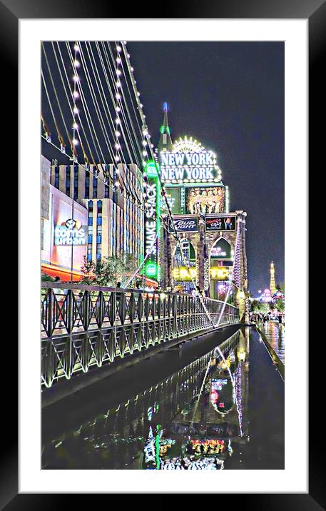 New York New York Las Vegas Framed Mounted Print by Andy Smith