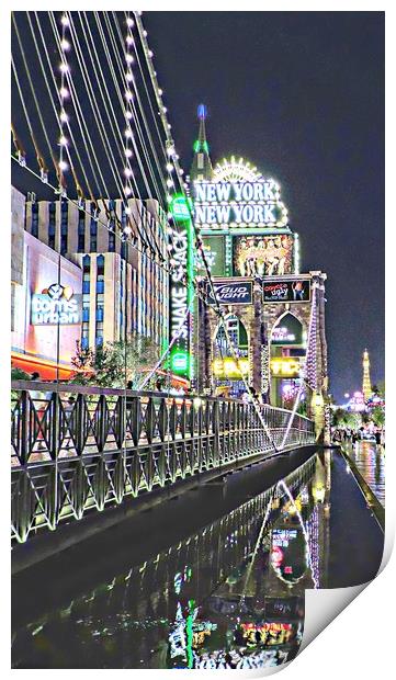 New York New York Las Vegas Print by Andy Smith
