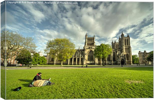  Bristol Cathedral Green Canvas Print by Rob Hawkins