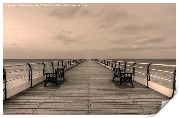  Saltburn Pier Walkway Monochrome Print by David Oxtaby  ARPS