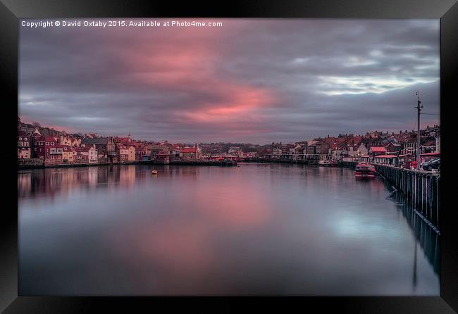 Whitby Harbour Sunset Framed Print by David Oxtaby  ARPS