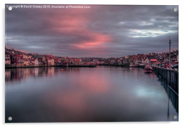 Whitby Harbour Sunset Acrylic by David Oxtaby  ARPS