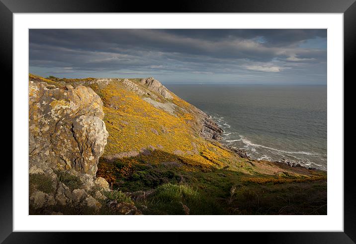 Pennard cliffs Framed Mounted Print by Leighton Collins
