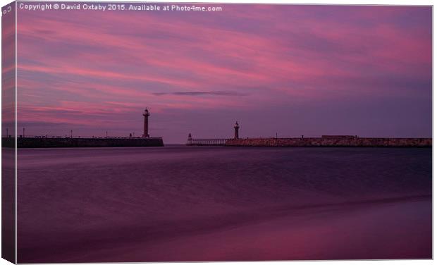  Red sky over Whitby Canvas Print by David Oxtaby  ARPS
