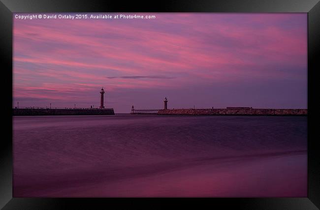  Red sky over Whitby Framed Print by David Oxtaby  ARPS