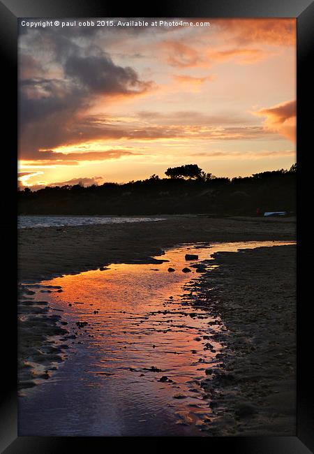 Sunset stream.  Framed Print by paul cobb