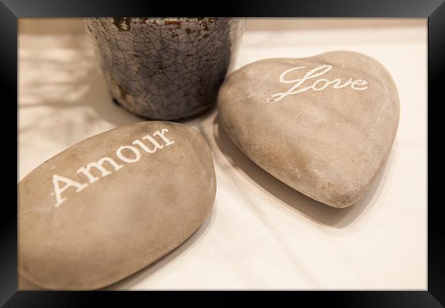 romantic Pebbles Stones in spa Framed Print by PhotoStock Israel