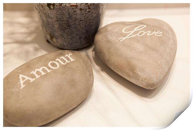 romantic Pebbles Stones in spa Print by PhotoStock Israel
