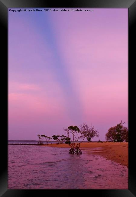 Streaky Pink Sunset Framed Print by Heath Birrer