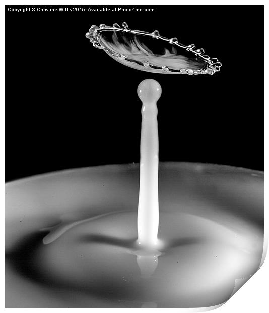Black and White Waterdrop Collision Print by Christine Johnson