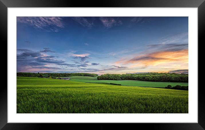  Calm after the storm - wheatfields in Kent, UK Framed Mounted Print by John Ly