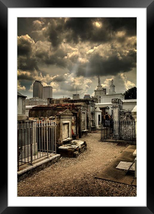 Cloudy Day at St. Louis Cemetery Framed Mounted Print by Greg Mimbs