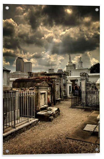 Cloudy Day at St. Louis Cemetery Acrylic by Greg Mimbs