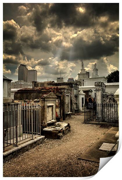 Cloudy Day at St. Louis Cemetery Print by Greg Mimbs
