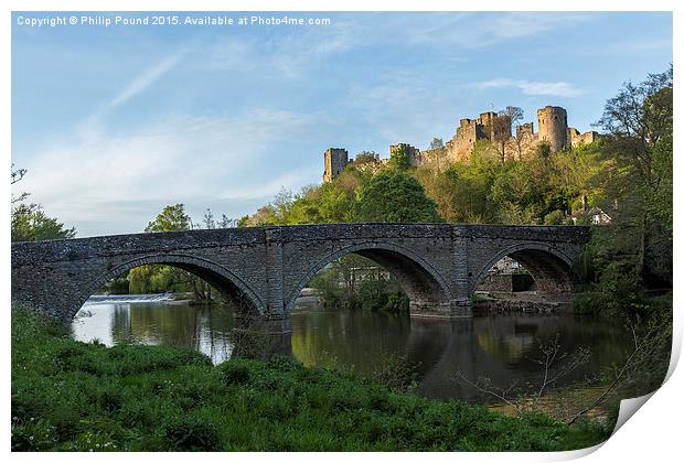 Ludlow Castle and Dinham Bridge Print by Philip Pound