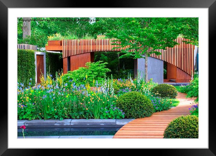 RHS Chelsea Homebase Urban Retreat Garden Framed Mounted Print by Chris Day