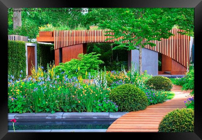 RHS Chelsea Homebase Urban Retreat Garden Framed Print by Chris Day