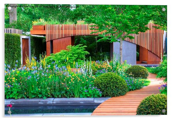 RHS Chelsea Homebase Urban Retreat Garden Acrylic by Chris Day