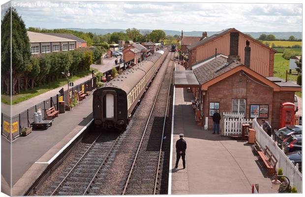  Bishops Lydeard Station Canvas Print by Angela Starling