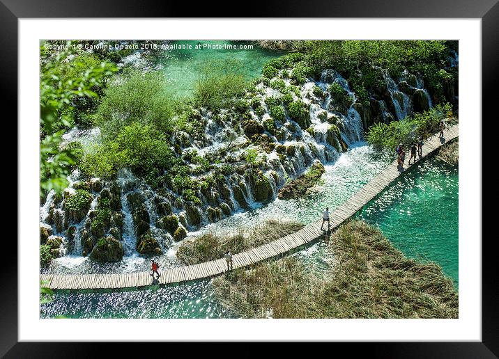 Lower lakes at Plitvice Lakes National Park, Croat Framed Mounted Print by Caroline Opacic