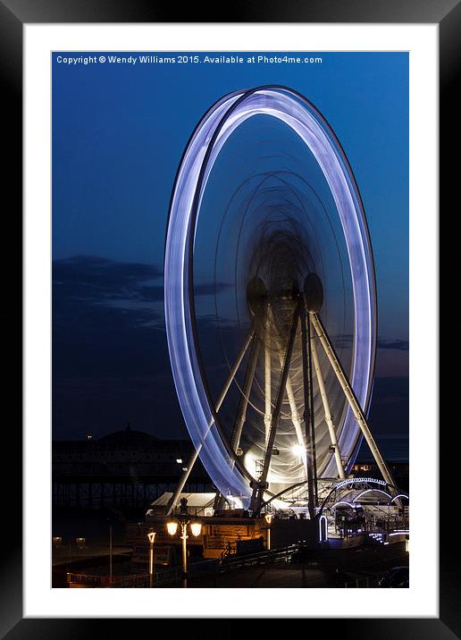  Brighton Wheel at night Framed Mounted Print by Wendy Williams CPAGB