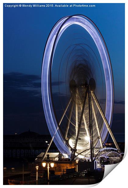  Brighton Wheel at night Print by Wendy Williams CPAGB