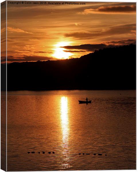  Sunset fishing Canvas Print by Colin irwin