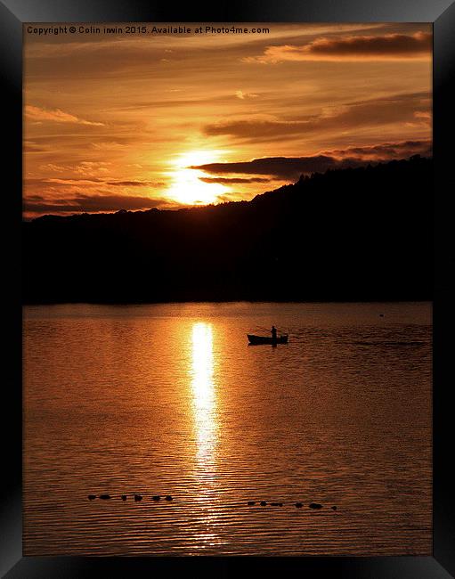  Sunset fishing Framed Print by Colin irwin