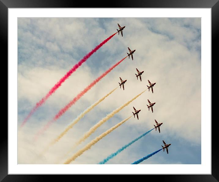  RAF Red Arrows - Full Formation  Framed Mounted Print by Andrew Scott
