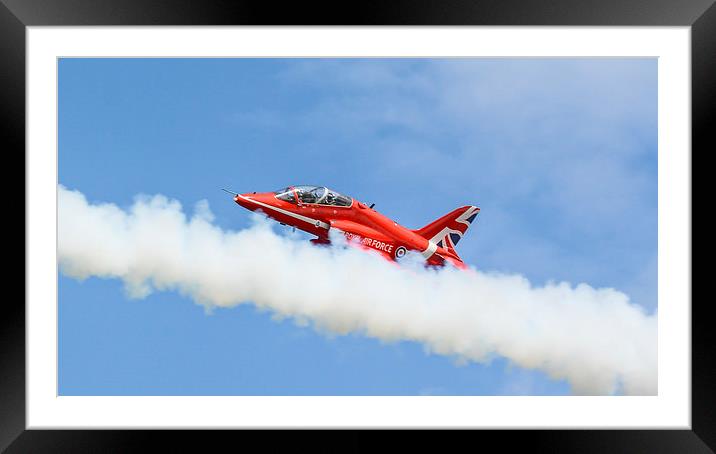  RAF Red Arrow - Through the Smoke Framed Mounted Print by Andrew Scott