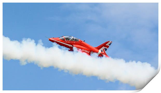  RAF Red Arrow - Through the Smoke Print by Andrew Scott