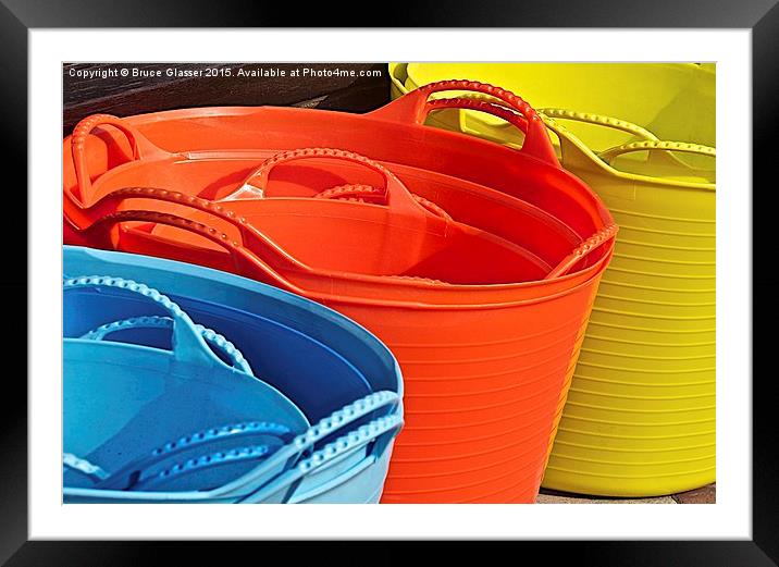 BUCKETS Framed Mounted Print by Bruce Glasser