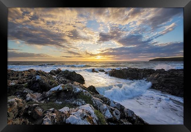  Croyde Bay sunset Framed Print by Dave Wilkinson North Devon Ph