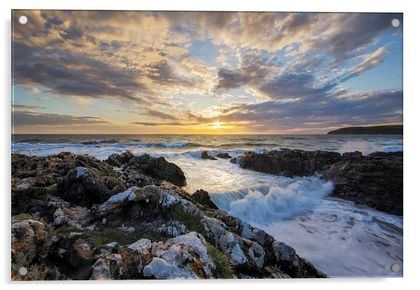  Croyde Bay sunset Acrylic by Dave Wilkinson North Devon Ph