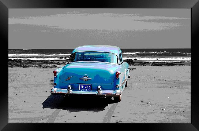  Revised Car on Beach Framed Print by james balzano, jr.