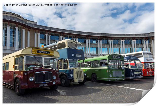  Vintage Bus Rally, Bristol Print by Carolyn Eaton