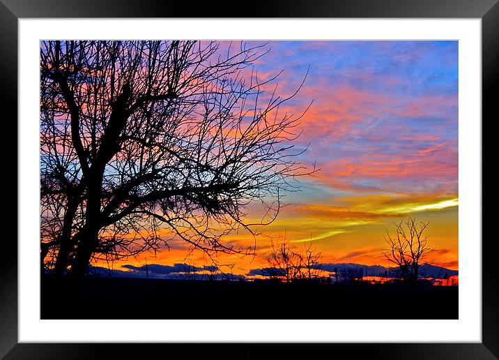  Rainbow colored Sunset Framed Mounted Print by Irina Walker