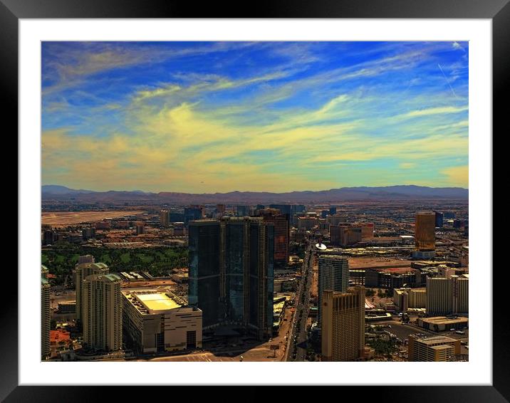 AweInspiring View of Las Vegas Skyline Framed Mounted Print by Andy Smith