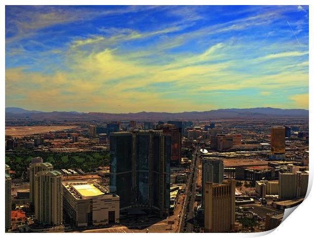  View from Stratosphere Las Vegas Print by Andy Smith